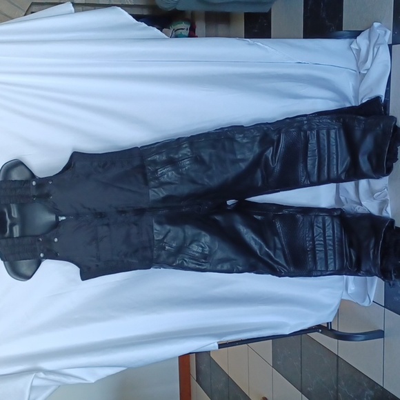 Duratrak Thinsulate Moto Leather Bib Overall Jumpsuit Winter Snow Pant - Picture 1 of 7